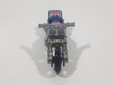 2001 Hot Wheels Blast Lane Motorcycle Dark Blue Die Cast Toy Motorbike Vehicle