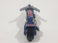 2001 Hot Wheels Blast Lane Motorcycle Dark Blue Die Cast Toy Motorbike Vehicle