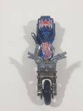 2001 Hot Wheels Blast Lane Motorcycle Dark Blue Die Cast Toy Motorbike Vehicle