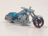 2012 Hot Wheels City Works Bad Bagger Motorcycle Dark Blue Metallic Teal Die Cast Toy Motorbike Vehicle