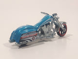 2012 Hot Wheels City Works Bad Bagger Motorcycle Dark Blue Metallic Teal Die Cast Toy Motorbike Vehicle