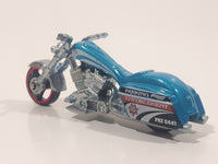 2012 Hot Wheels City Works Bad Bagger Motorcycle Dark Blue Metallic Teal Die Cast Toy Motorbike Vehicle