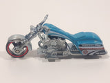 2012 Hot Wheels City Works Bad Bagger Motorcycle Dark Blue Metallic Teal Die Cast Toy Motorbike Vehicle