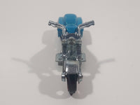 2012 Hot Wheels City Works Bad Bagger Motorcycle Dark Blue Metallic Teal Die Cast Toy Motorbike Vehicle