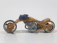 2003 Hot Wheels Blast Lane Motorcycle Gold Die Cast Toy Motorbike Vehicle