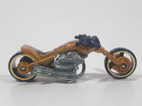 2003 Hot Wheels Blast Lane Motorcycle Gold Die Cast Toy Motorbike Vehicle