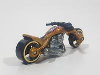 2003 Hot Wheels Blast Lane Motorcycle Gold Die Cast Toy Motorbike Vehicle