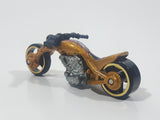 2003 Hot Wheels Blast Lane Motorcycle Gold Die Cast Toy Motorbike Vehicle