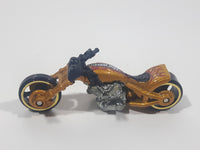 2003 Hot Wheels Blast Lane Motorcycle Gold Die Cast Toy Motorbike Vehicle