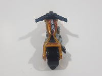 2003 Hot Wheels Blast Lane Motorcycle Gold Die Cast Toy Motorbike Vehicle