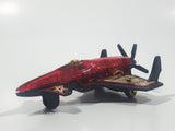 2007 Hot Wheels Aerial Attack Poison Arrow Red Flat Black Airplane Die Cast Toy Fighter Jet Plane Vehicle