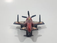 2007 Hot Wheels Aerial Attack Poison Arrow Red Flat Black Airplane Die Cast Toy Fighter Jet Plane Vehicle