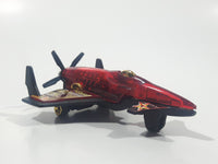 2007 Hot Wheels Aerial Attack Poison Arrow Red Flat Black Airplane Die Cast Toy Fighter Jet Plane Vehicle