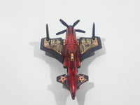 2007 Hot Wheels Aerial Attack Poison Arrow Red Flat Black Airplane Die Cast Toy Fighter Jet Plane Vehicle