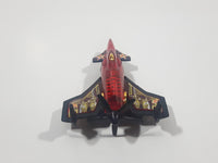 2007 Hot Wheels Aerial Attack Poison Arrow Red Flat Black Airplane Die Cast Toy Fighter Jet Plane Vehicle