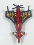 2007 Hot Wheels Aerial Attack Poison Arrow Red Flat Black Airplane Die Cast Toy Fighter Jet Plane Vehicle