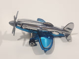 2006 Hot Wheels Classic Series 2 Mad Propz Chrome and Spectraflame Blue Die Cast Toy Airplane