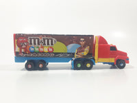 NASCAR #18 Kyle Busch M & M's Racing Semi Tractor Trailer Truck Plastic Die Cast Toy Car Vehicle with Opening Rear Door 6" Long