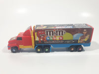 NASCAR #18 Kyle Busch M & M's Racing Semi Tractor Trailer Truck Plastic Die Cast Toy Car Vehicle with Opening Rear Door 6" Long