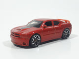 2007 Hot Wheels Dodge Charger SRT8 Metalflake Dark Orange Die Cast Toy Car Vehicle