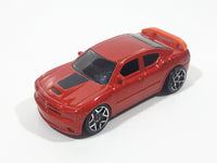 2007 Hot Wheels Dodge Charger SRT8 Metalflake Dark Orange Die Cast Toy Car Vehicle