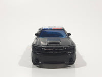 2010 Hot Wheels HW City Works Dodge Charger SRT8 Metalflake Black Police Cop Cruiser Die Cast Toy Car Emergency Rescue Vehicle