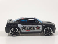 2010 Hot Wheels HW City Works Dodge Charger SRT8 Metalflake Black Police Cop Cruiser Die Cast Toy Car Emergency Rescue Vehicle