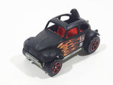 2002 Hot Wheels Baja Bug Volkswagen VW Beetle Matte Black w/ Flames Die Cast Toy Car Vehicle