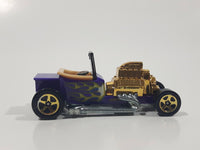 2010 Hot Wheels Hot Rods T-Bucket Purple Plastic Body Die Cast Toy Car Vehicle