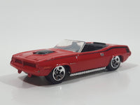 2010 Hot Wheels Mopar Mania Plymouth Barracuda Convertible Red Die Cast Toy Muscle Car Vehicle