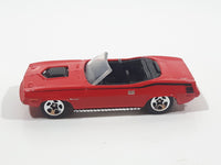 2010 Hot Wheels Mopar Mania Plymouth Barracuda Convertible Red Die Cast Toy Muscle Car Vehicle