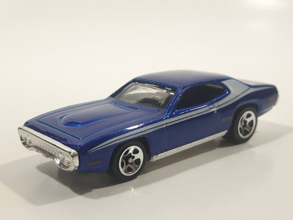 2010 Hot Wheels Mopar Mania '71 Plymouth GTX Metalflake Blue Die Cast Toy Muscle Car Vehicle