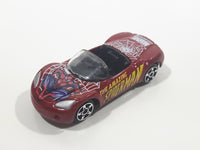 2002 Maisto Marvel The Amazing Spider-Man Plymouth Pronto Spyder Convertible Dark Red Die Cast Toy Car Vehicle