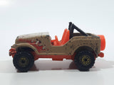 1996 Hot Wheels Street Eaters Roll Patrol Jeep CJ Trailbuster Tan Beige Brown Die Cast Toy Car Vehicle