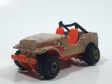 1996 Hot Wheels Street Eaters Roll Patrol Jeep CJ Trailbuster Tan Beige Brown Die Cast Toy Car Vehicle