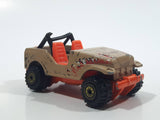 1996 Hot Wheels Street Eaters Roll Patrol Jeep CJ Trailbuster Tan Beige Brown Die Cast Toy Car Vehicle