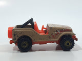 1996 Hot Wheels Street Eaters Roll Patrol Jeep CJ Trailbuster Tan Beige Brown Die Cast Toy Car Vehicle