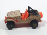 1996 Hot Wheels Street Eaters Roll Patrol Jeep CJ Trailbuster Tan Beige Brown Die Cast Toy Car Vehicle