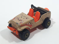 1996 Hot Wheels Street Eaters Roll Patrol Jeep CJ Trailbuster Tan Beige Brown Die Cast Toy Car Vehicle