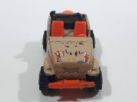 1996 Hot Wheels Street Eaters Roll Patrol Jeep CJ Trailbuster Tan Beige Brown Die Cast Toy Car Vehicle