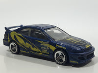 2002 Hot Wheels Tuners Honda Civic SI Metalflake Dark Blue Die Cast Toy Car Vehicle