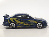 2002 Hot Wheels Tuners Honda Civic SI Metalflake Dark Blue Die Cast Toy Car Vehicle