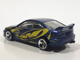 2002 Hot Wheels Tuners Honda Civic SI Metalflake Dark Blue Die Cast Toy Car Vehicle