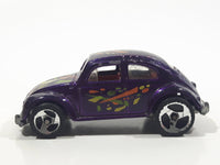 1997 Hot Wheels 1953-57 Volkswagen VW Bug Purple Die Cast Toy Car Vehicle 3 Spoke Wheels Version