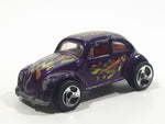 1997 Hot Wheels 1953-57 Volkswagen VW Bug Purple Die Cast Toy Car Vehicle 3 Spoke Wheels Version