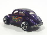 1997 Hot Wheels 1953-57 Volkswagen VW Bug Purple Die Cast Toy Car Vehicle 3 Spoke Wheels Version