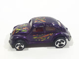 1997 Hot Wheels 1953-57 Volkswagen VW Bug Purple Die Cast Toy Car Vehicle 3 Spoke Wheels Version