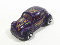 1997 Hot Wheels 1953-57 Volkswagen VW Bug Purple Die Cast Toy Car Vehicle 3 Spoke Wheels Version