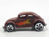 2001 Hot Wheels 1953-57 Volkswagen VW Bug Flat Brown Die Cast Toy Car Vehicle