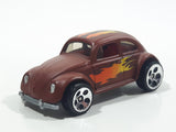 2001 Hot Wheels 1953-57 Volkswagen VW Bug Flat Brown Die Cast Toy Car Vehicle